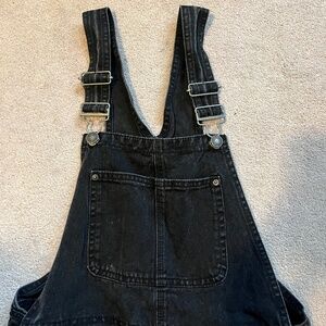 Ardene black denim straight leg overalls small